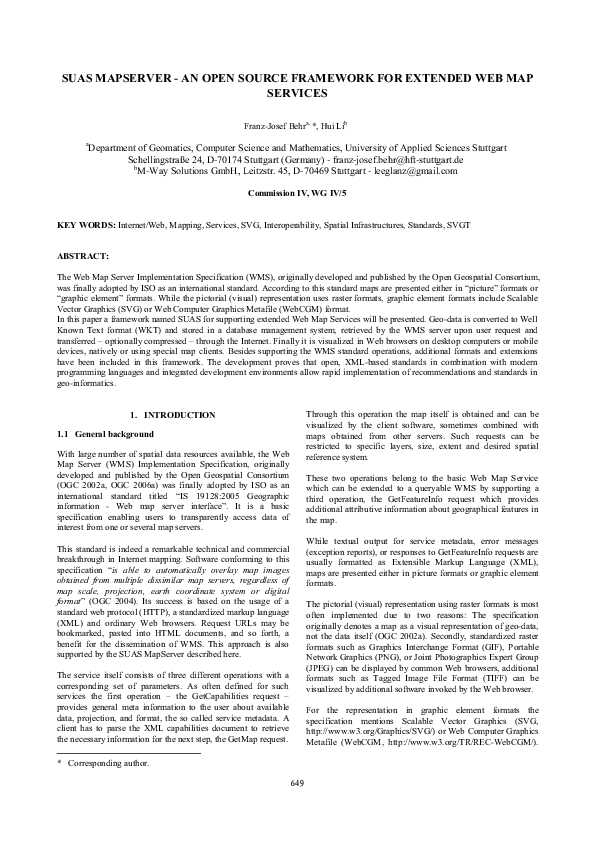 (PDF) Suas Mapserver-An Open Source Framework for Extended Web Map Services