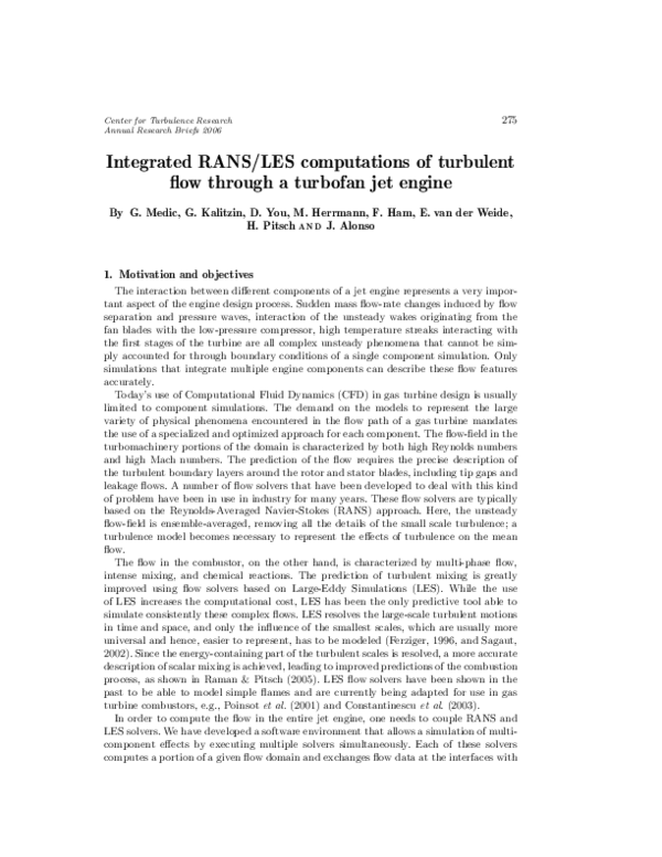 (PDF) Integrated RANS/LES computations of turbulent flow through a ...