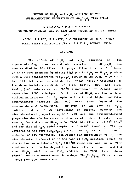 (PDF) Effect of Nb2O5 and V2O5 addition on the superconducting ...