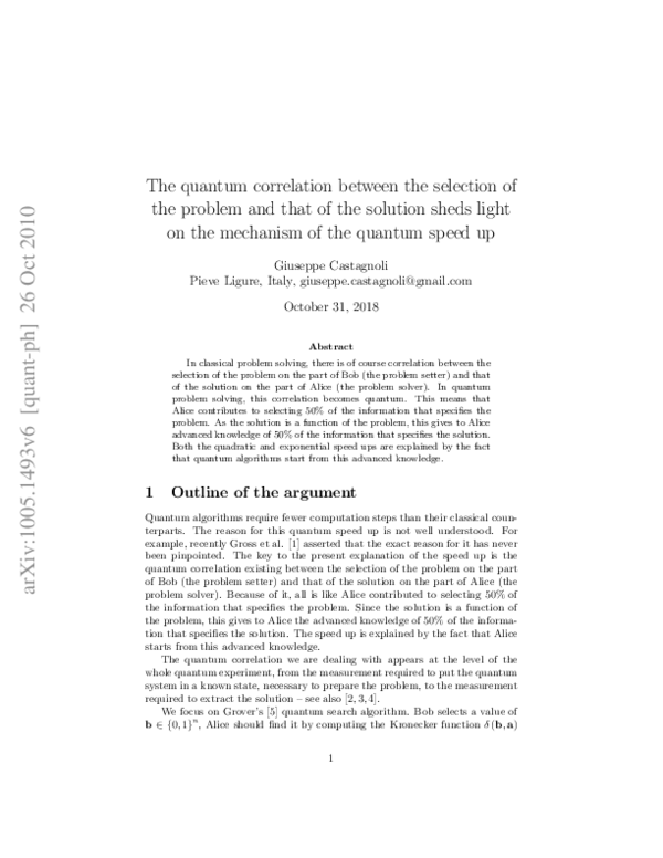 (PDF) Quantum correlation between the selection of the problem and that ...
