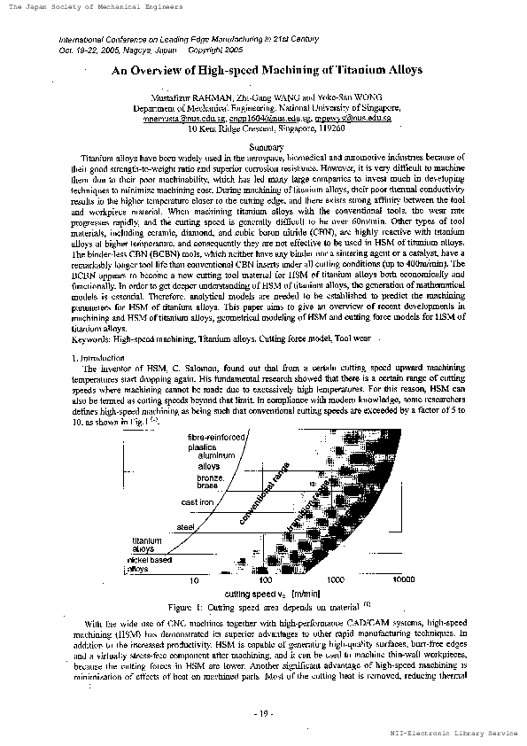 (PDF) An Overview of High-speed Machining of Titanium Alloys