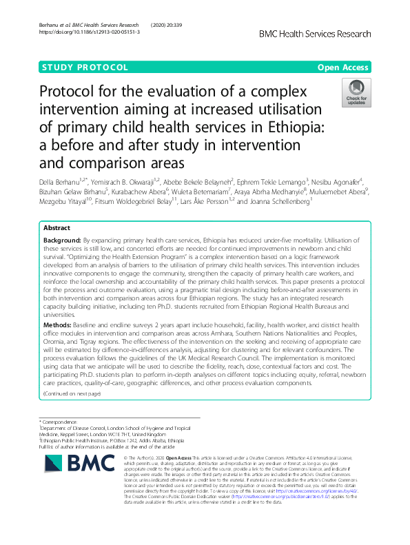 (PDF) Protocol for the evaluation of a complex intervention aiming at ...