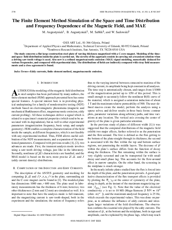 (PDF) The Finite Element Method Simulation of the Space and Time ...