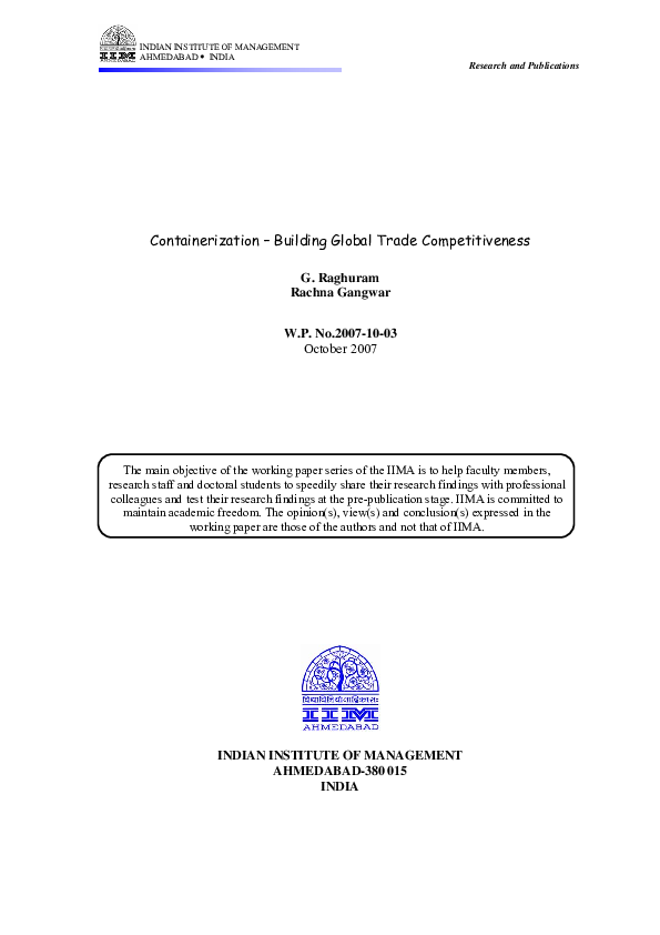 Pdf Containerization Building Global Trade Competitiveness