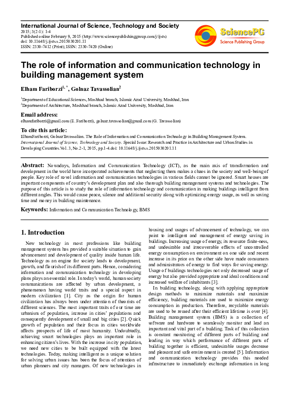 (PDF) The role of information and communication technologies in using ...