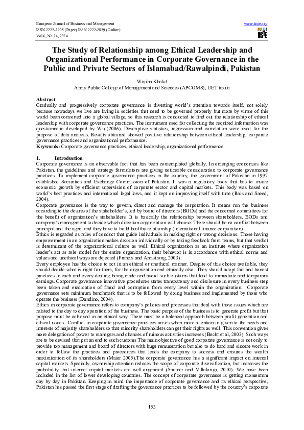 (PDF) The Study of Relationship among Ethical Leadership and ...