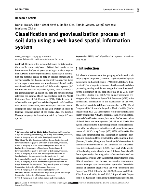 (PDF) Classification and geovisualization process of soil data using a ...