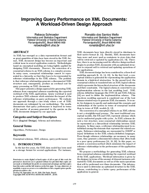 (PDF) Improving query performance on XML documents