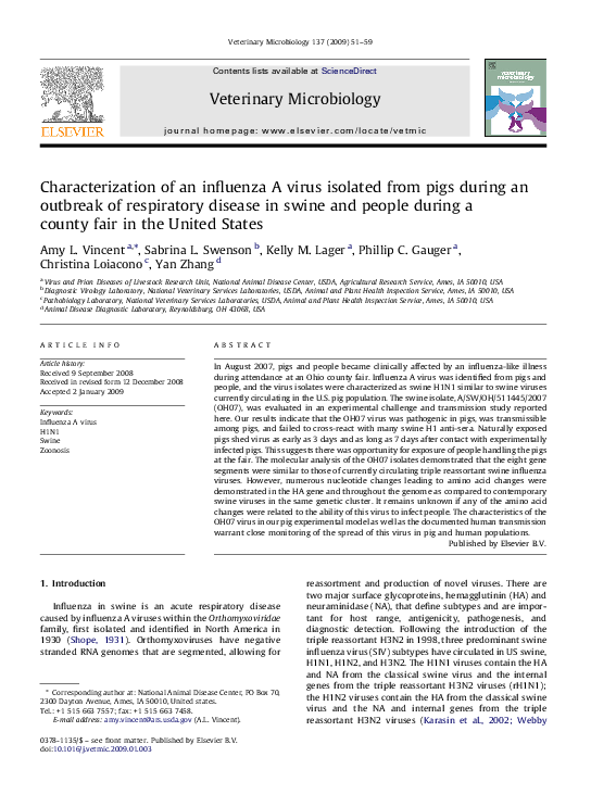 (PDF) Characterization of an influenza A virus isolated from pigs ...