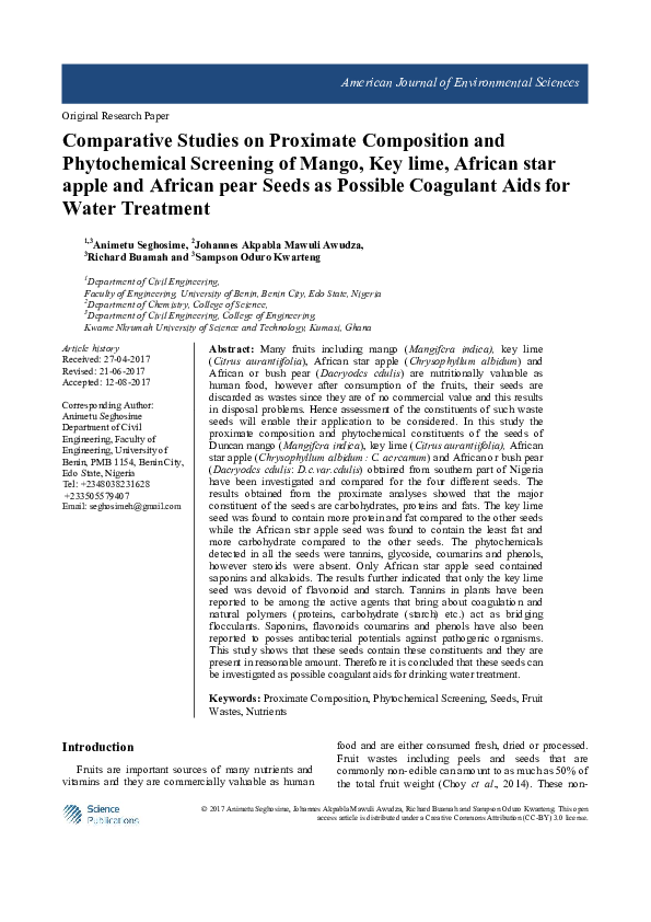 (PDF) Comparative Studies on Proximate Composition and Phytochemical ...