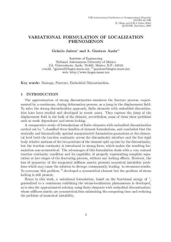 (PDF) Variational Formulation of Localization Phenomenon
