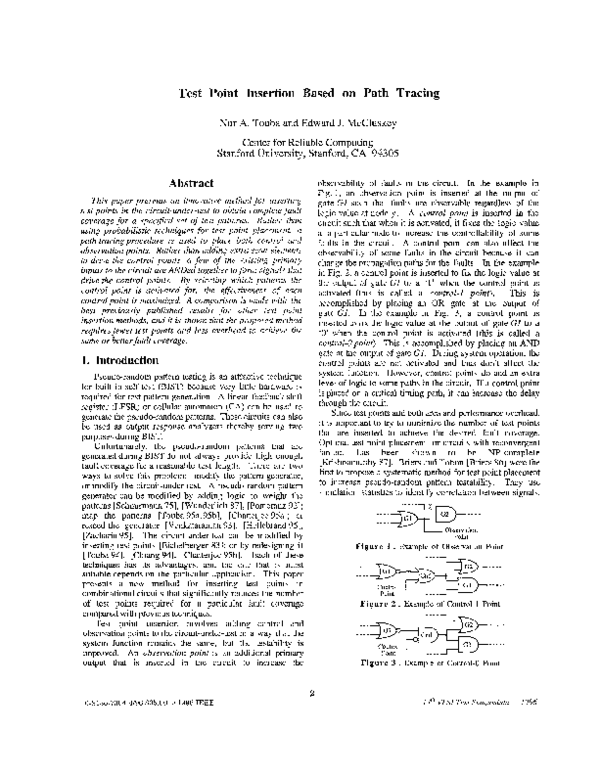 (PDF) Test point insertion based on path tracing