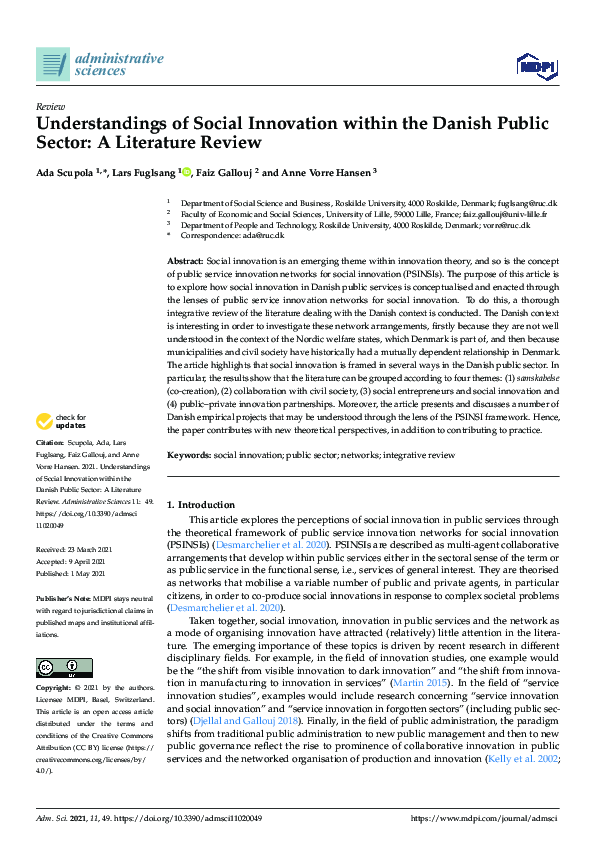 (PDF) Understandings of Social Innovation within the Danish Public ...