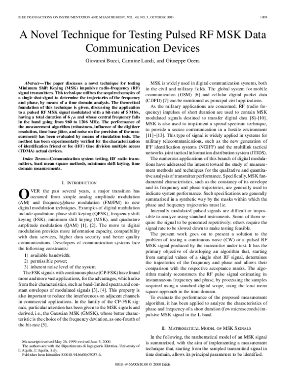 (PDF) A novel technique for testing pulsed RF MSK data communication ...
