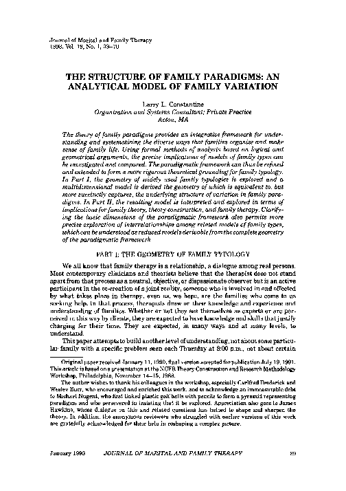(PDF) The Structure of Family Paradigms: An Analytical Model of Family ...