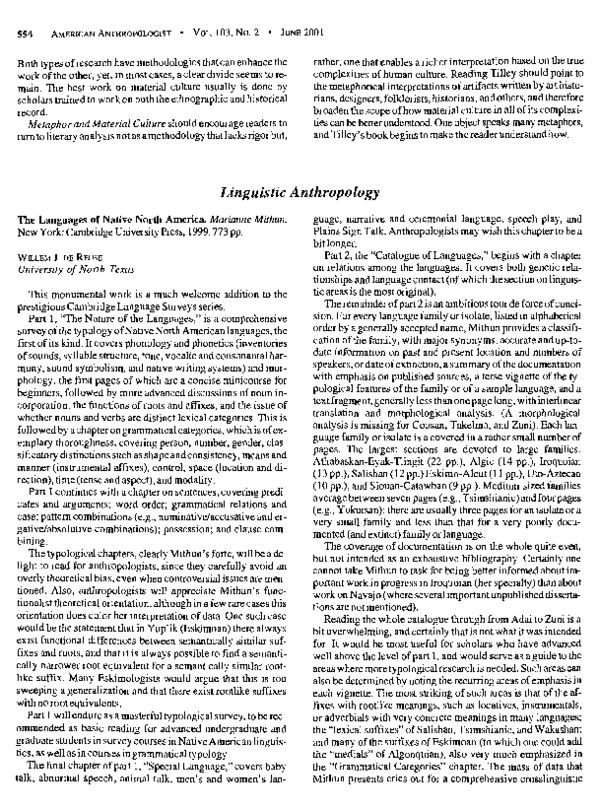 (PDF) The Languages of Native North America:The Languages of Native ...