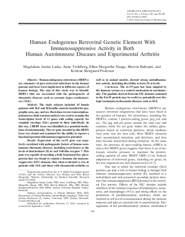 (PDF) Human endogenous retroviral genetic element with immune ...