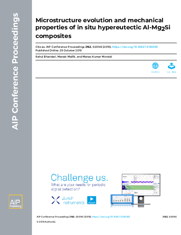 (PDF) Microstructure evolution and mechanical properties of in situ ...