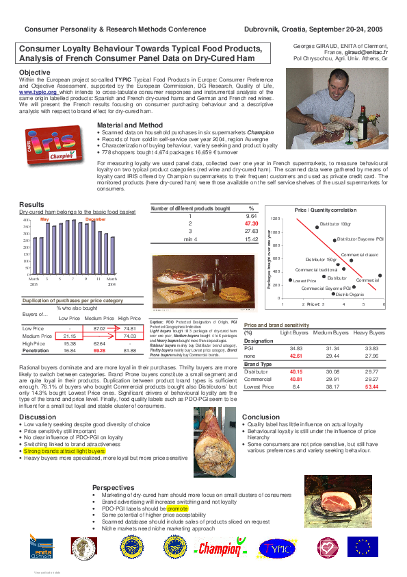 (PDF) Consumer loyalty behaviour towards typical food products ...