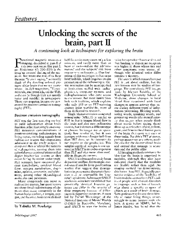 (PDF) Unlocking the Secrets of the Brain, Part II