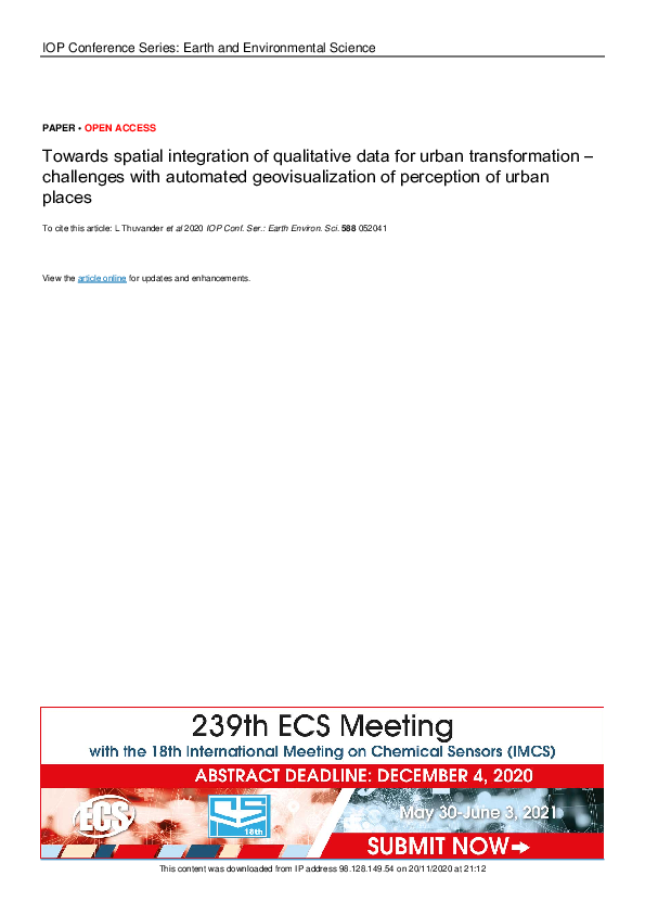 (PDF) Towards spatial integration of qualitative data for urban ...
