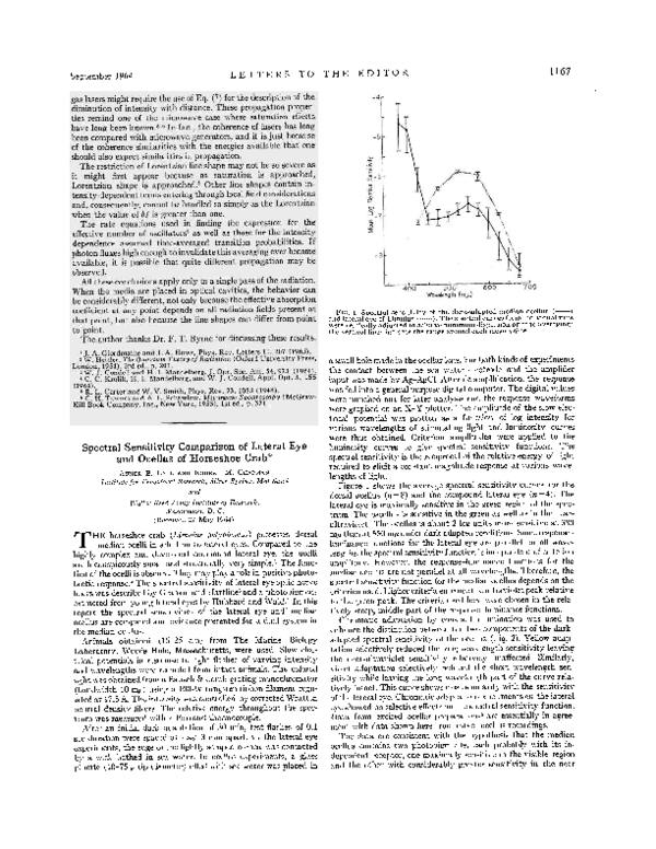 (PDF) Spectral Sensitivity Comparison of Lateral Eye and Ocellus of