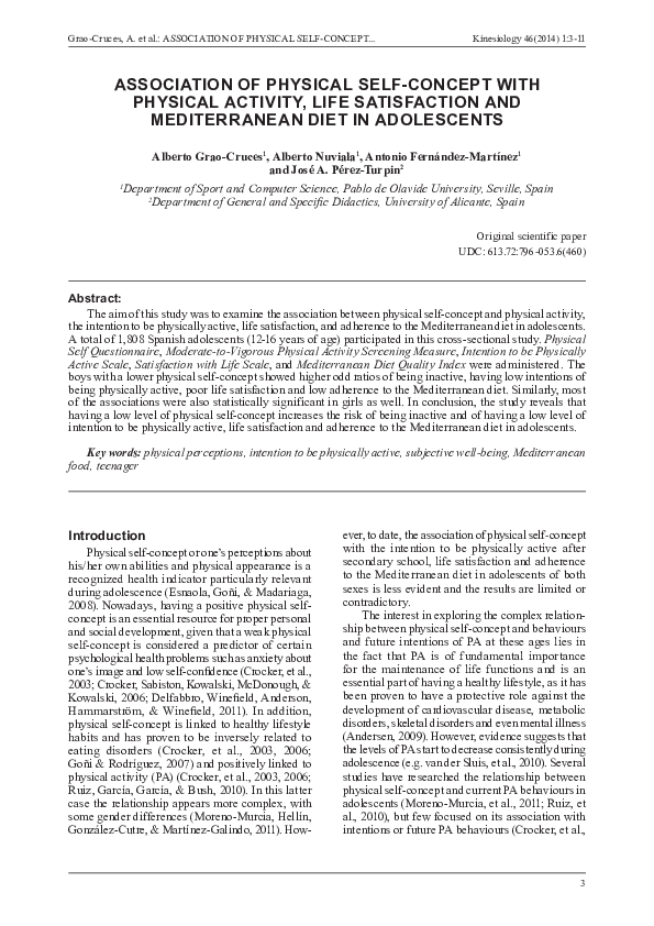 (PDF) Association of physical self-concept with physical activity, life ...