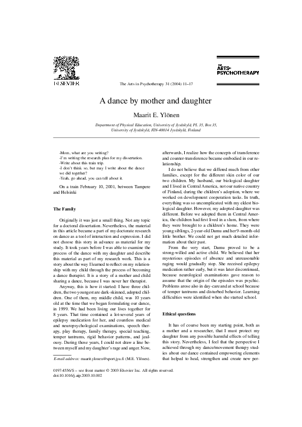 (PDF) A dance by mother and daughter