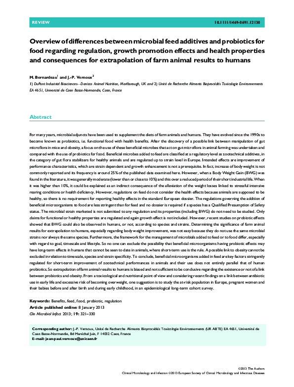 (PDF) Overview of differences between microbial feed additives and ...