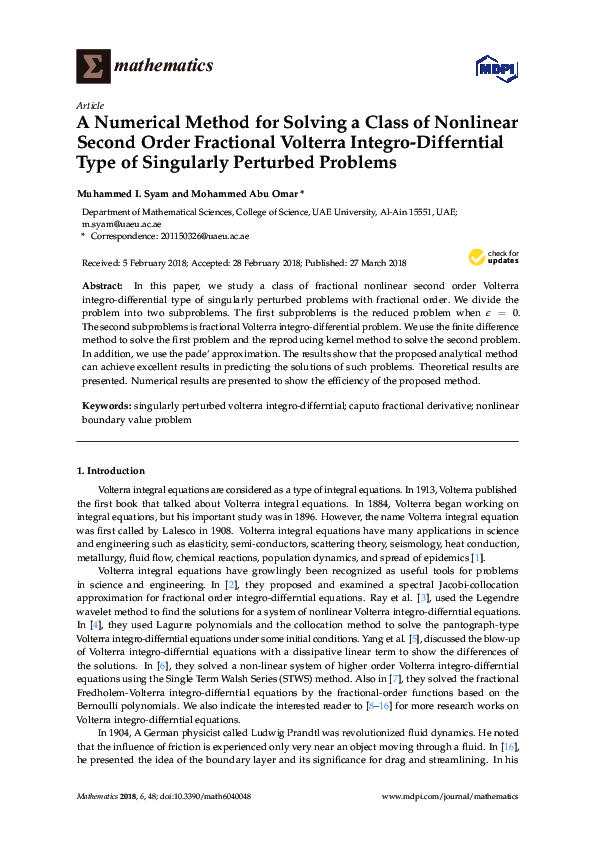 (PDF) A Numerical Method for Solving a Class of Nonlinear Second Order ...