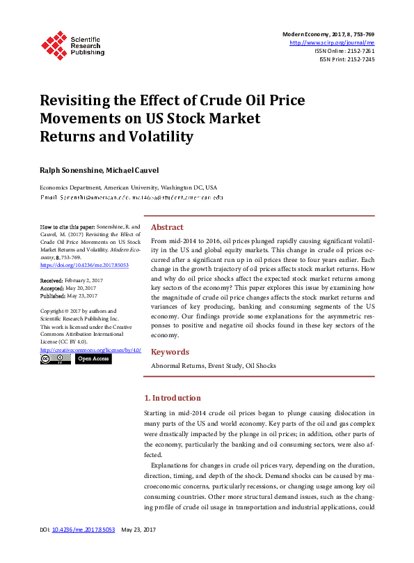 (PDF) Revisiting the Effect of Crude Oil Price Movements on US Stock ...