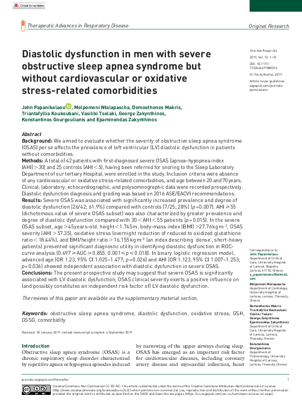 (PDF) Diastolic dysfunction in men with severe obstructive sleep apnea ...