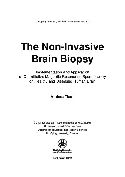 (PDF) The Non-Invasive Brain Biopsy :Implementation and Application of ...