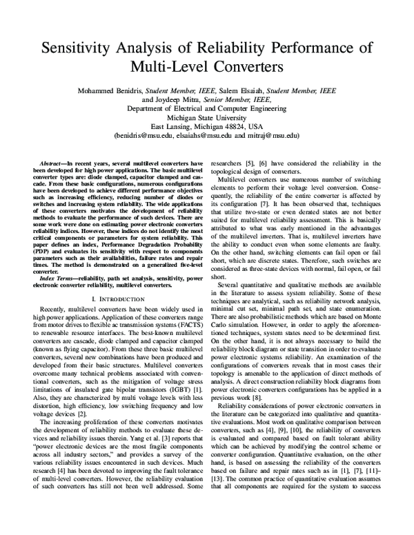 (PDF) Sensitivity analysis of reliability performance of multi-level ...