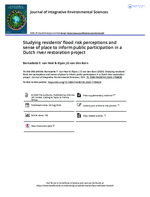 (PDF) Studying residents’ flood risk perceptions and sense of place to ...