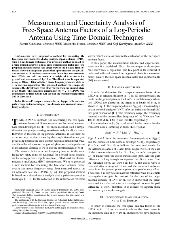 (PDF) Measurement and Uncertainty Analysis of Free-Space Antenna ...