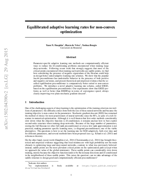 (PDF) RMSProp and equilibrated adaptive learning rates for non-convex ...