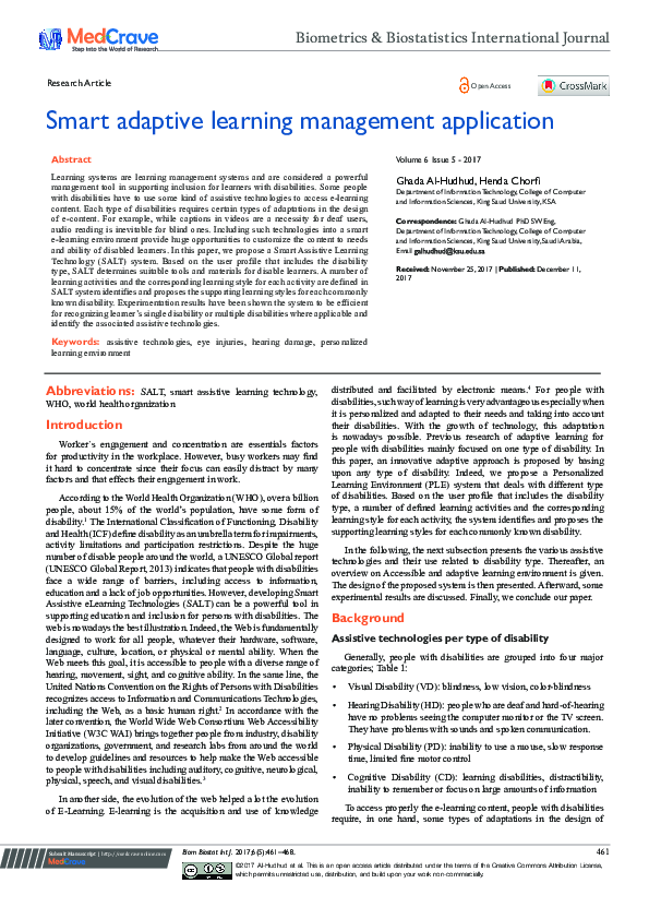 (PDF) Smart adaptive learning management application