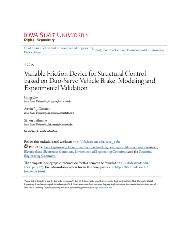 (PDF) Variable friction device for structural control based on duo ...