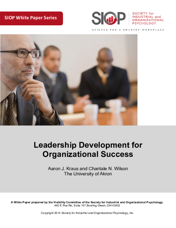 (PDF) Leadership Development for Organizational Success