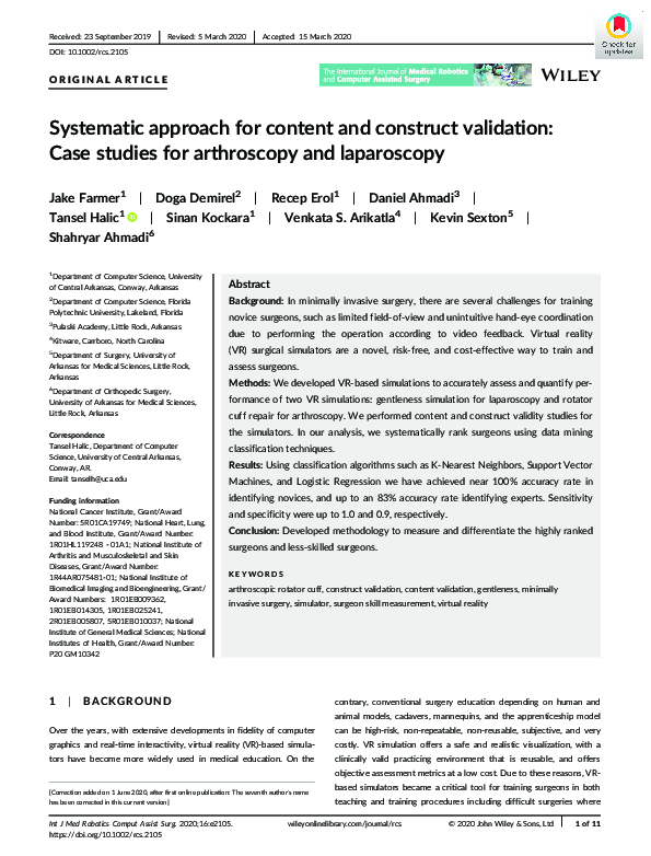 (PDF) Systematic approach for content and construct validation: Case ...