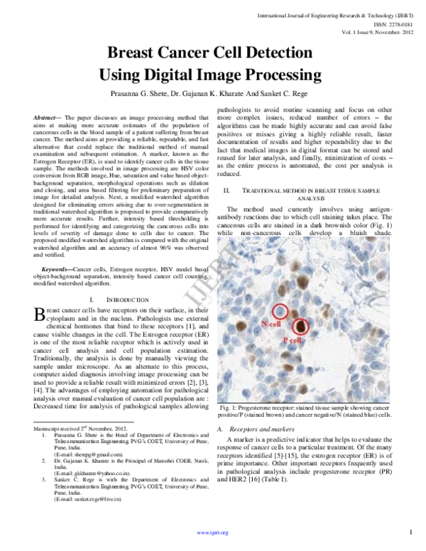 (PDF) Breast Cancer Cell Detection Using Digital Image Processing