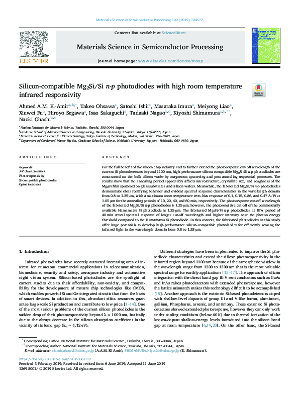 (PDF) Materials Science in Semiconductor Processing Tadaaki NAGAO