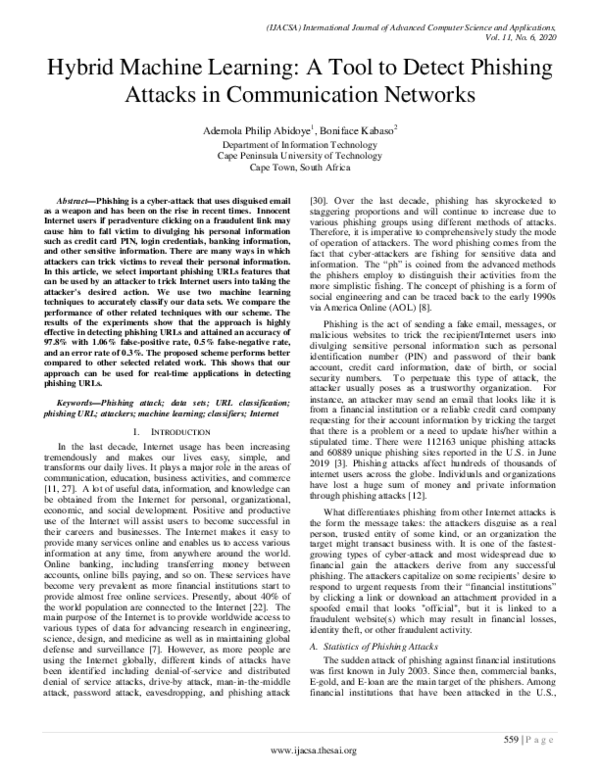 (PDF) Hybrid Machine Learning: A Tool to Detect Phishing Attacks in ...