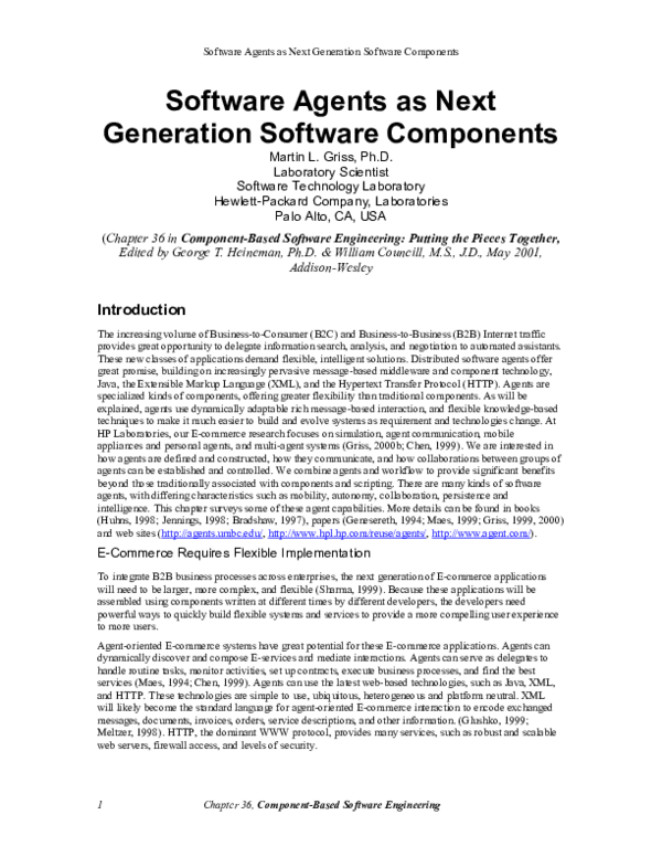 (PDF) Software agents as next generation software components
