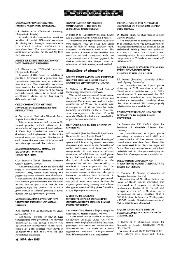 (PDF) Numerical simulation of hot isostatic pressing of metal powder