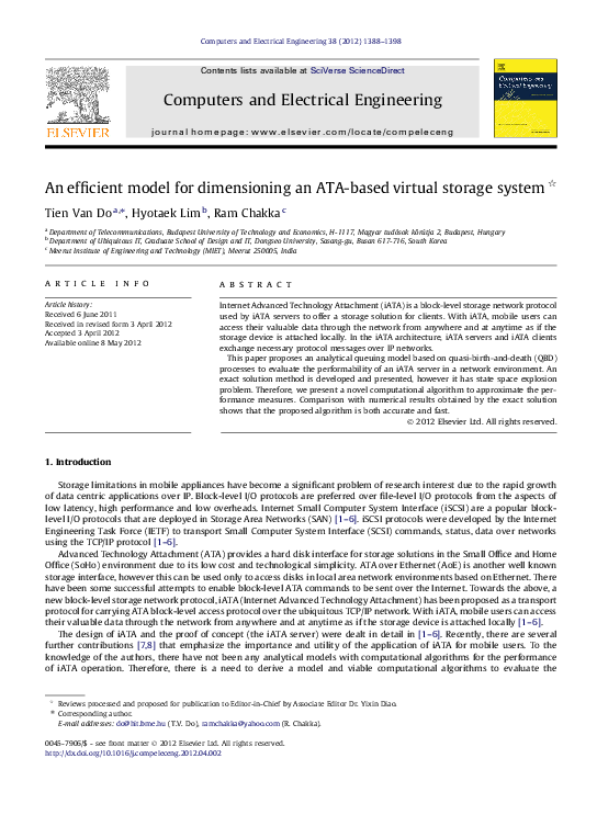 (PDF) An efficient model for dimensioning an ATA-based virtual storage ...