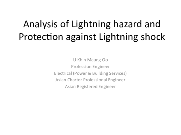 (PPT) Analysis of Lightning hazard and Protection against Lightning