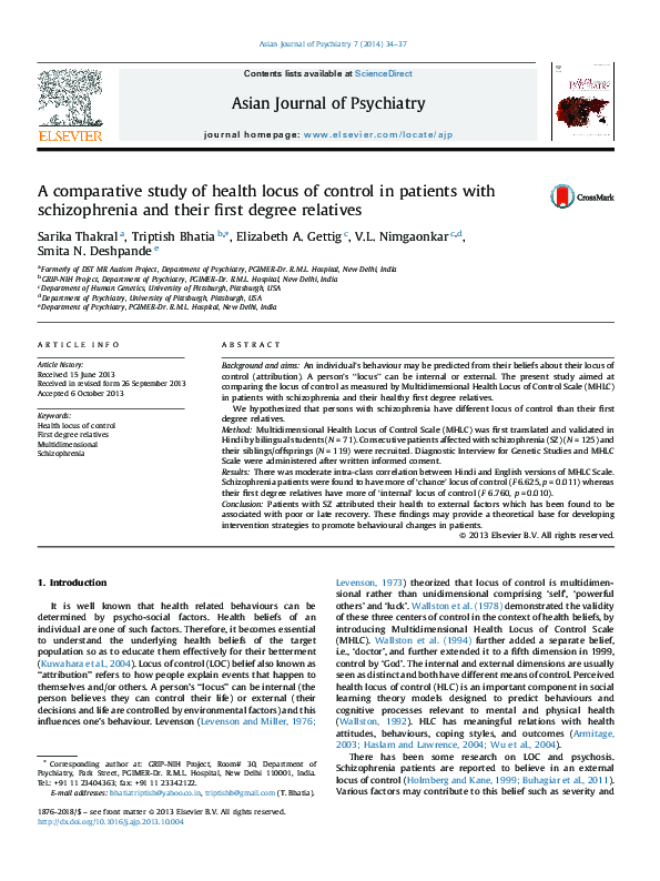 (PDF) A comparative study of health locus of control in patients with ...