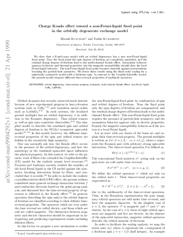 (PDF) Charge Kondo Effect toward a Non-Fermi-Liquid Fixed Point in the ...